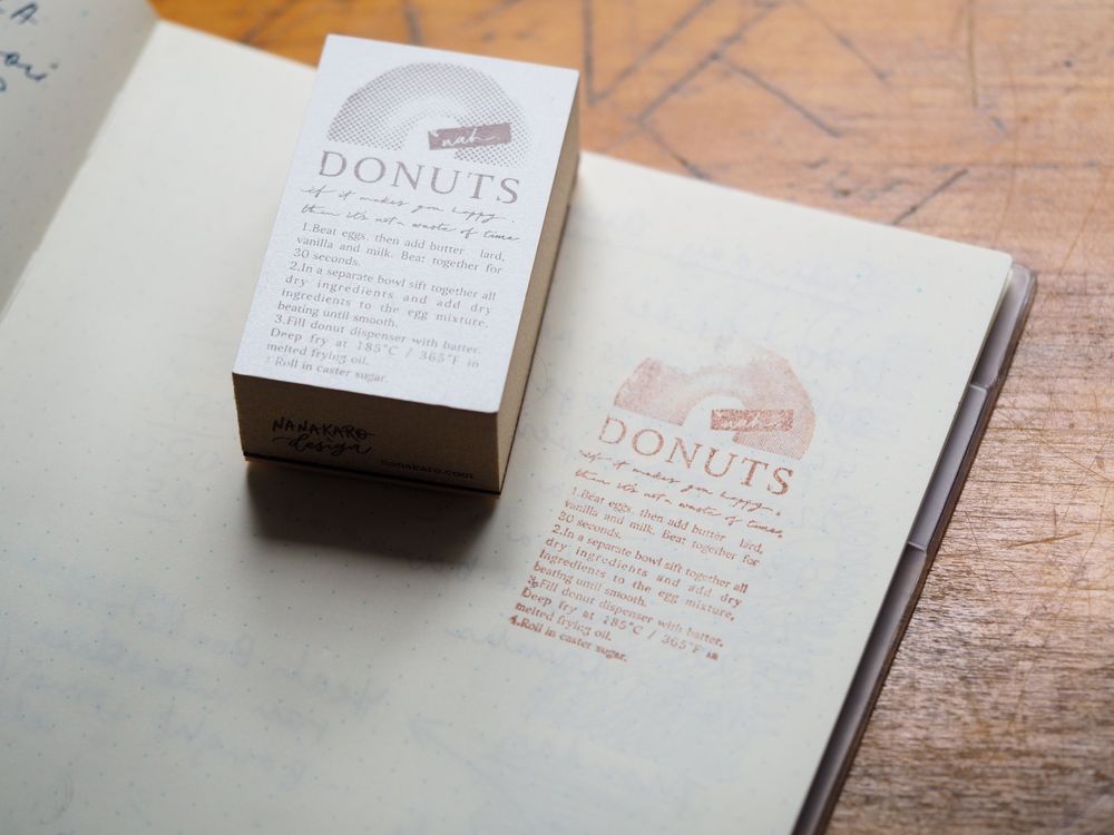 Mr. Eggplants Rubber Stamp - Photo Recipe Stamp Donut