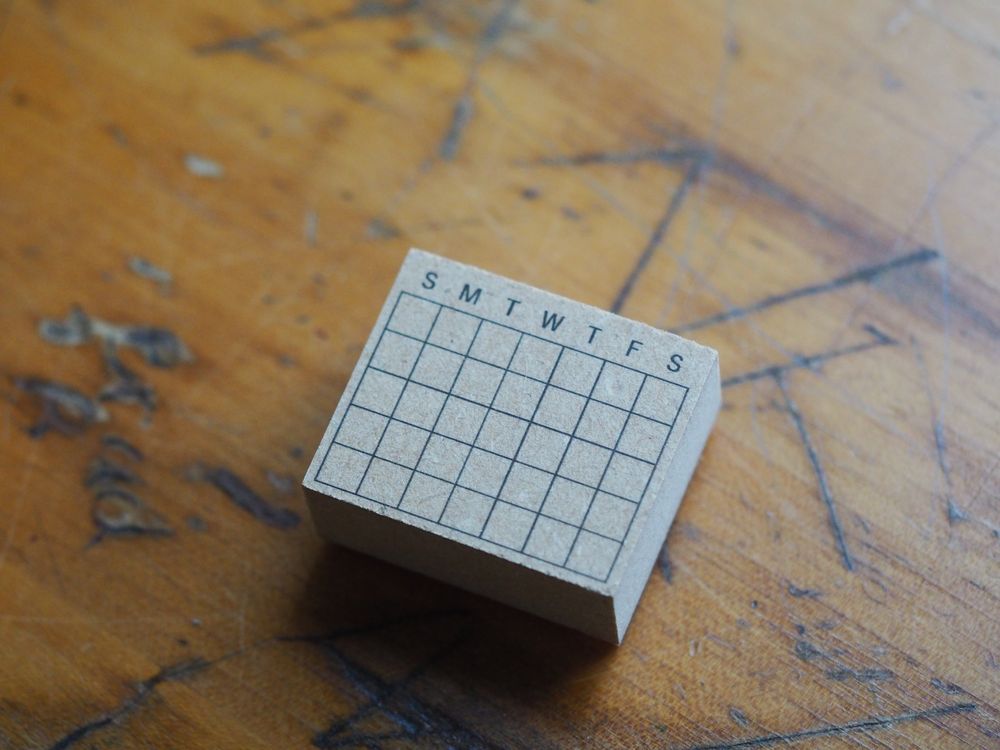 Stamp Marche Rubber Stamp - Calendar Sunday Start M (b-155)