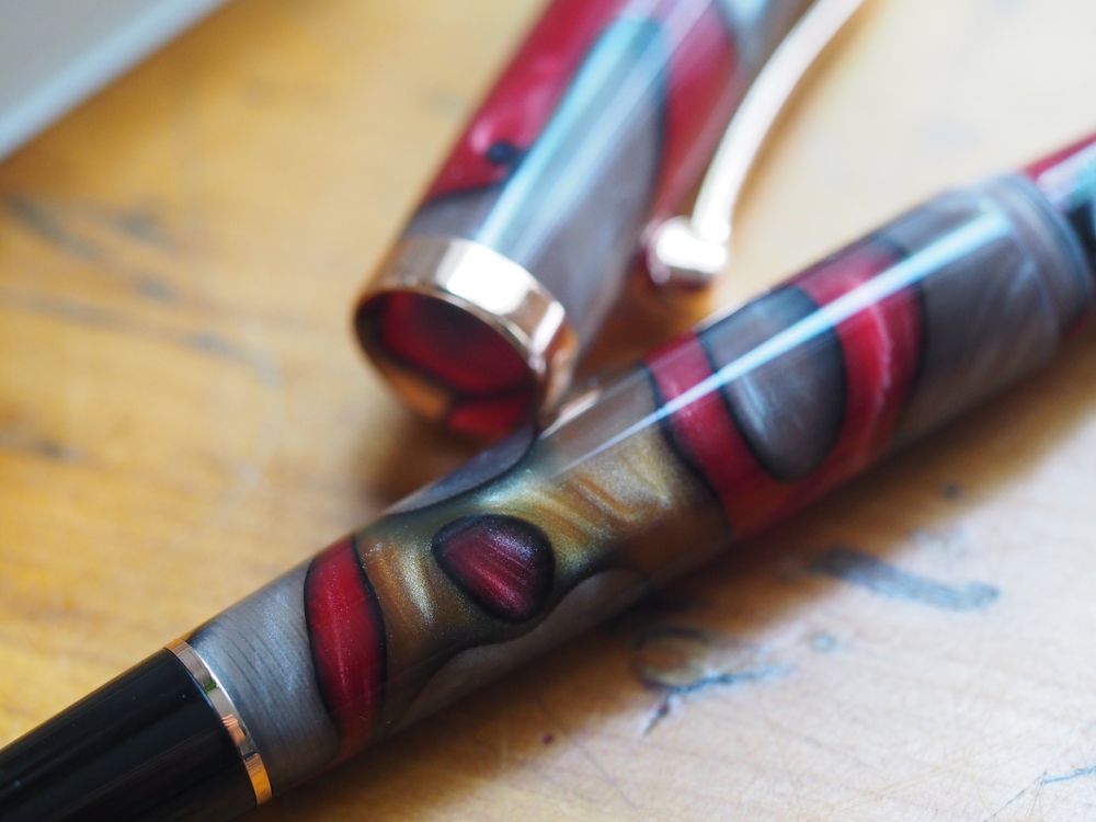 Opus 88 Harmony Fountain Pen - Red/Grey