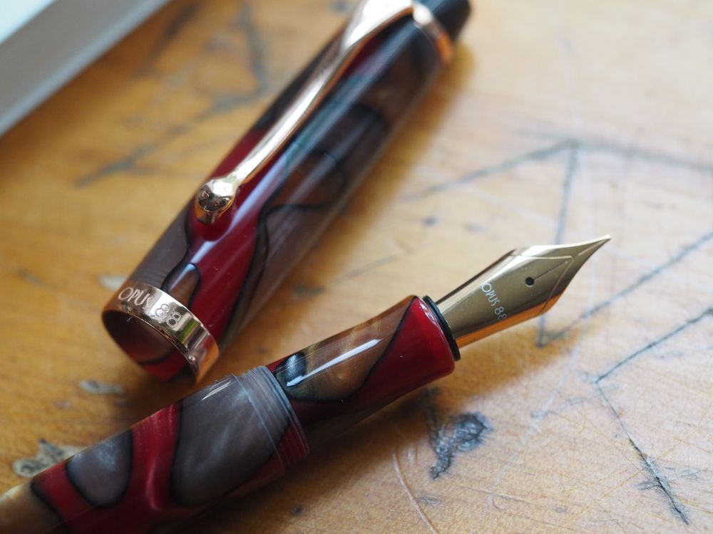 Opus 88 Harmony Fountain Pen - Red/Grey