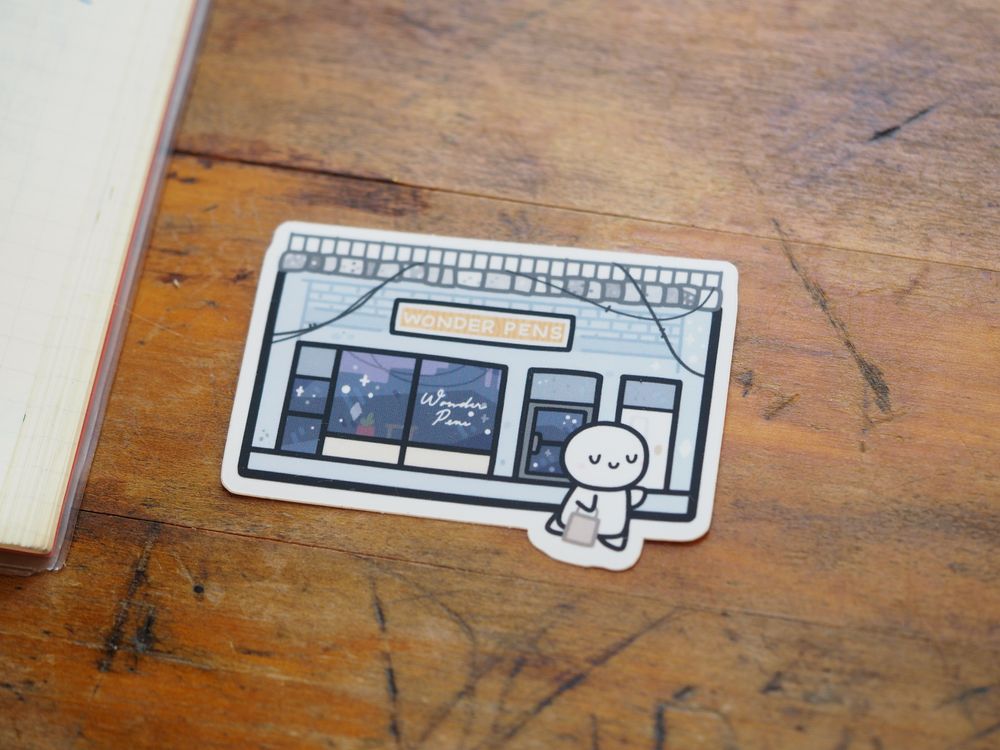 TheCoffeeMonsterzCo x Wonder Pens - Vinyl Sticker - A Visit to Wonder Pens