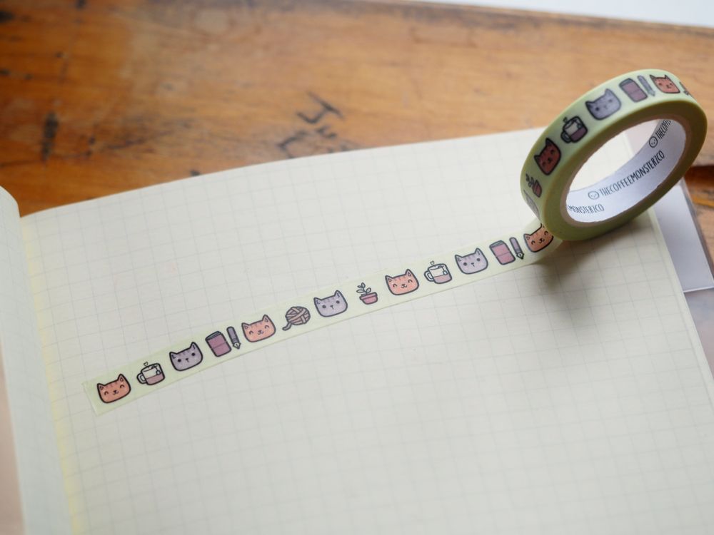 TheCoffeeMonsterzCo x Wonder Pens - Washi Tape - Cozy Cats 2.0