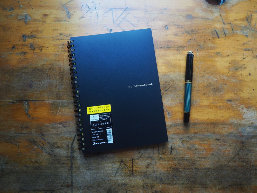 Maruman Mnemosyne Spiral Bound Notebook A5 - Dot 5mm