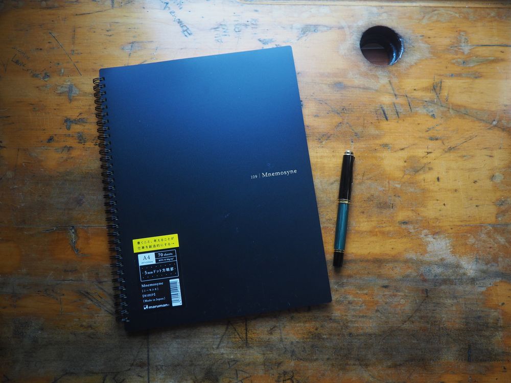 Maruman Mnemosyne Spiral Bound Notebook A4 - Dot 5mm