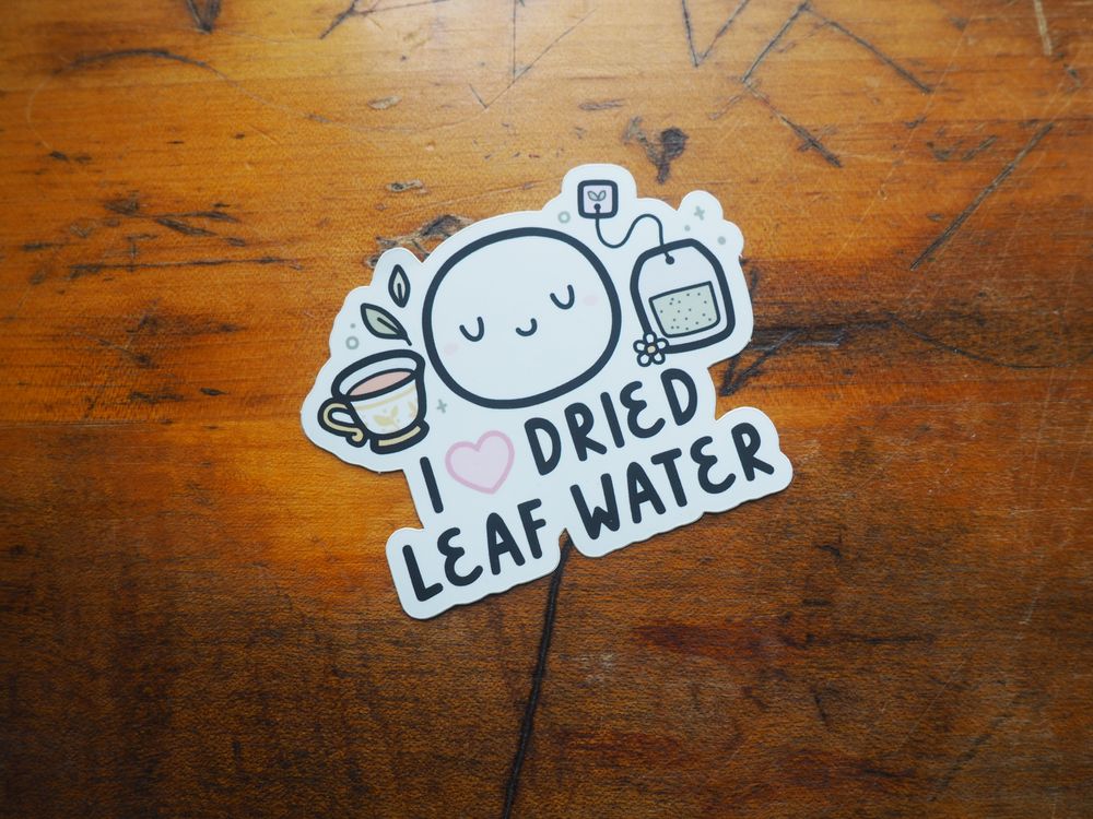 TheCoffeeMonsterzCo - Vinyl Sticker - I Love Dried Leaf Water