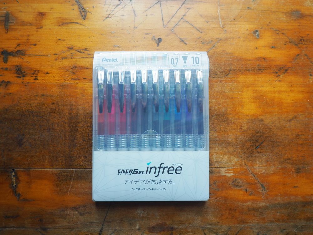 Pentel Energel infree 0.7mm Gel Pen - Set of 10