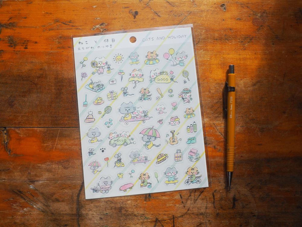 Sticker Sheet - Noriyuki Echigawa - Cat and Holiday (22-985)