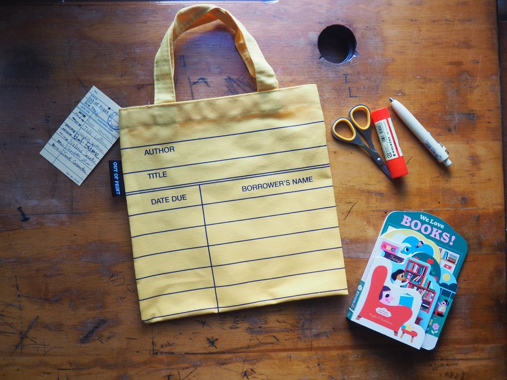 Library Card (Yellow) Mini Tote Bag