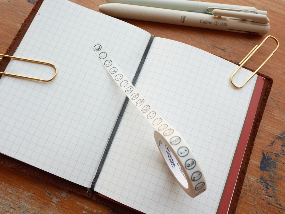 TheCoffeeMonsterzCo - Autumn and Halloween Release - Washi Tape - Vertical Emoti Heads 2.0 (7mm)
