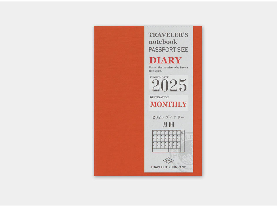 Traveler's Notebook Passport Size Refill - 2025 Diary - Monthly