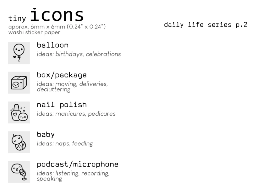 TheCoffeeMonsterzCo - Tiny Icons - Daily Life - Balloon (Washi Paper) (E1190L)