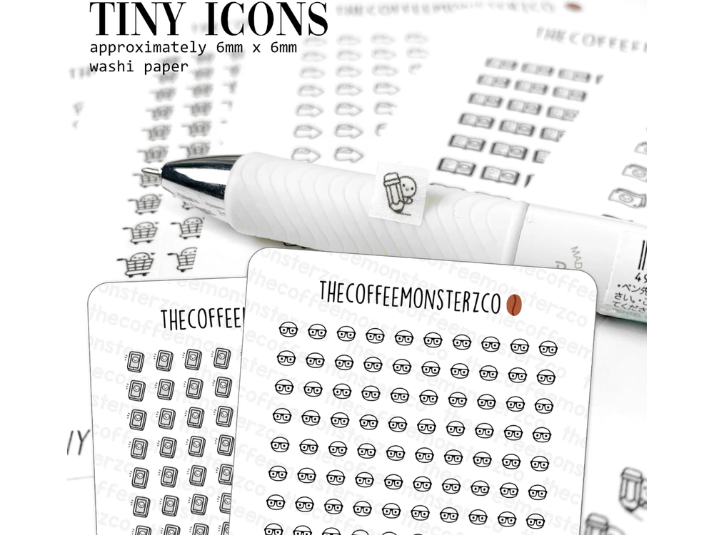 TheCoffeeMonsterzCo - Tiny Icons - School & Work - Glasses (Washi Paper) (E1191B)