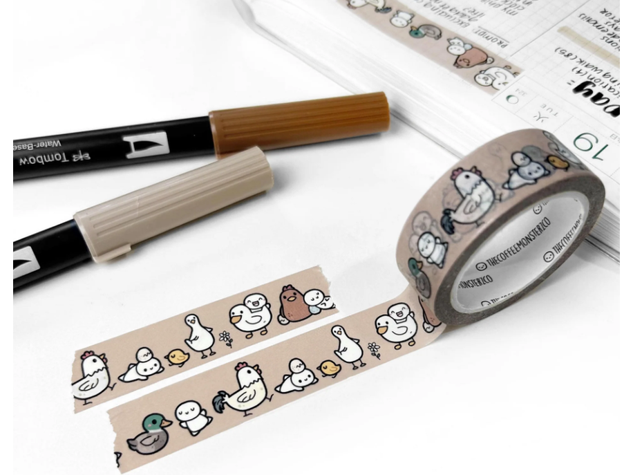 TheCoffeeMonsterzCo - Washi Tape - Silly Birds (15mm)