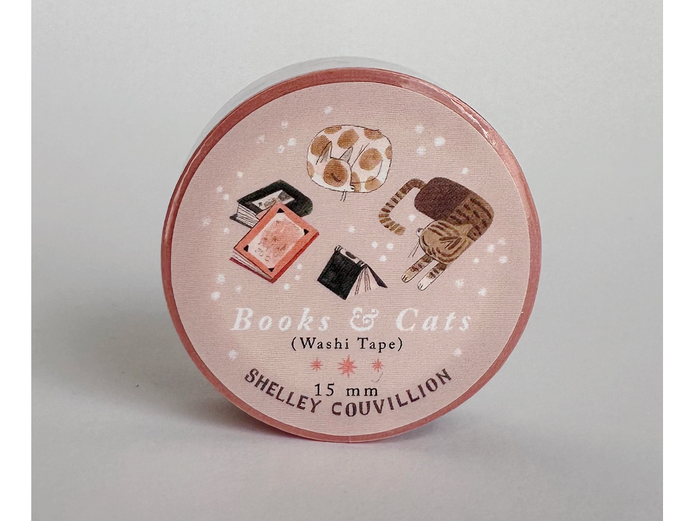 Shelley Couvillion Washi Tape - Pink Cats & Books