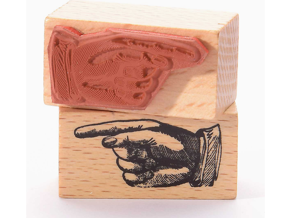 Heindesign Rubber Stamp - Hand Pointing to Left