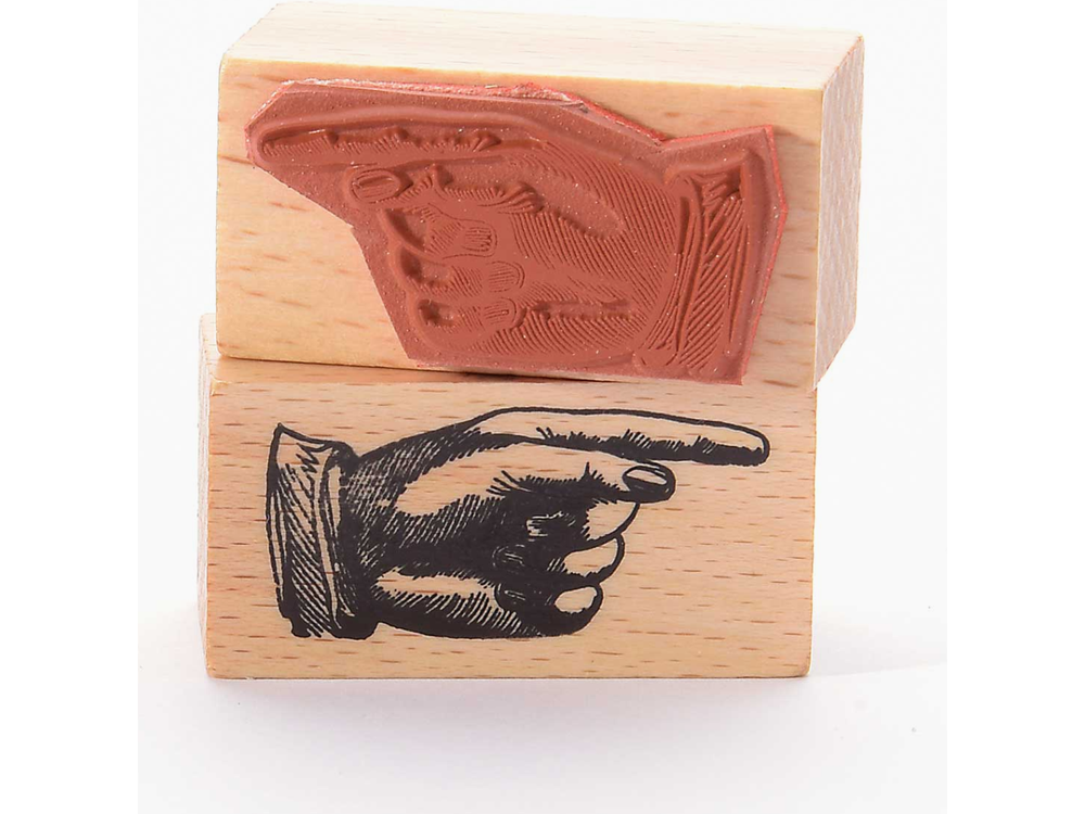 Heindesign Rubber Stamp - Hand Pointing to Right