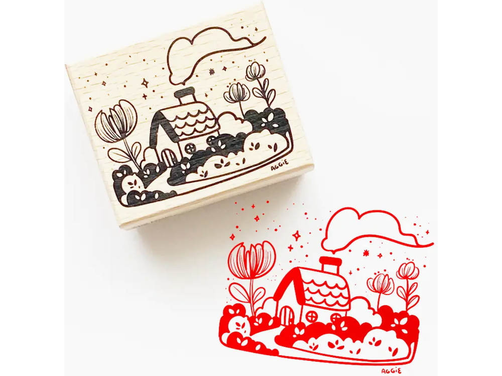 The Little Red House Rubber Stamp - Little Red House