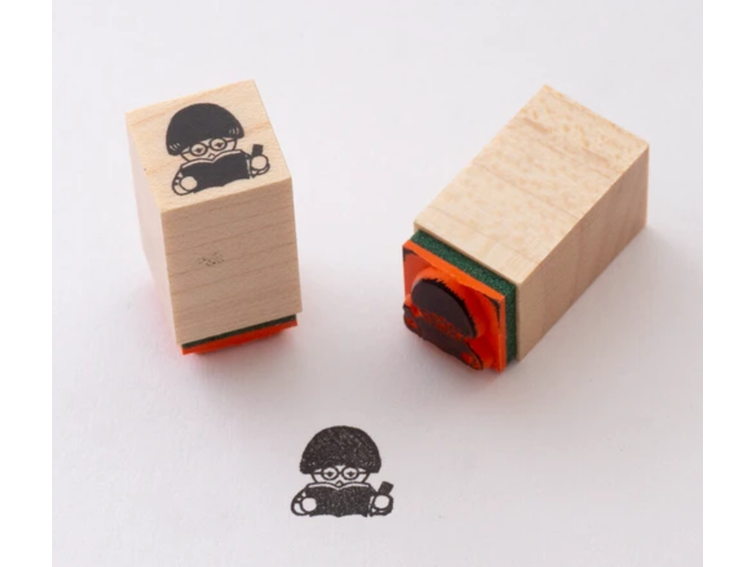 Mushroom Cat Mini Stamp - Under Study