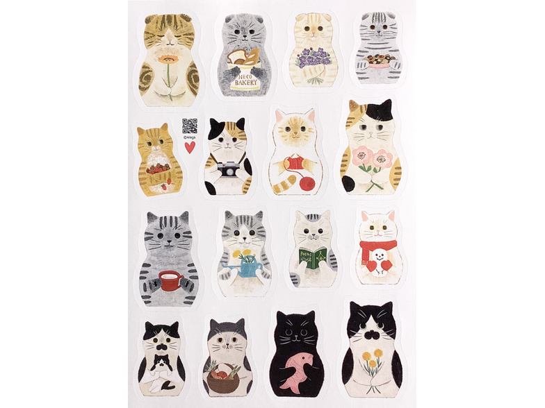 Sticker Sheet Cat Matryoshka Wonder Pens
