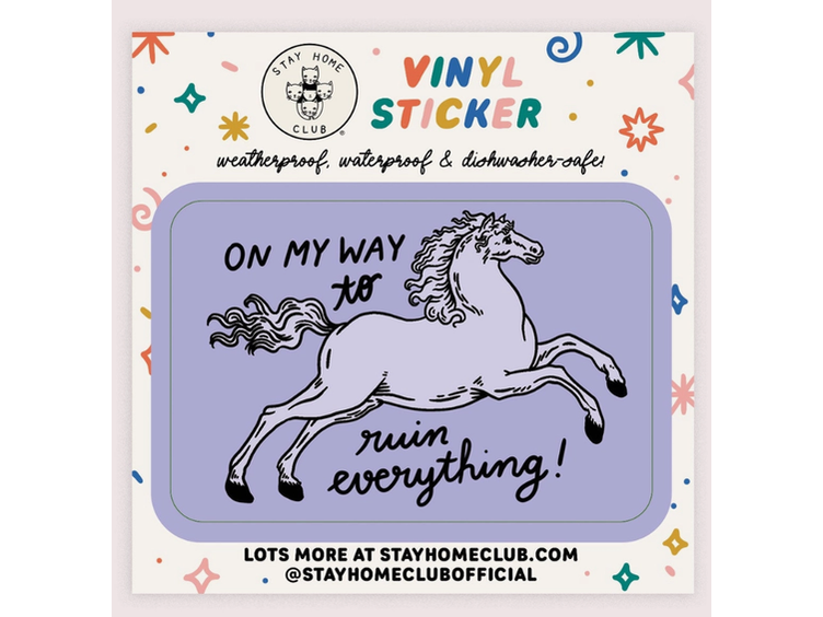 Stay Home Club - Vinyl Sticker - Ruin Horse