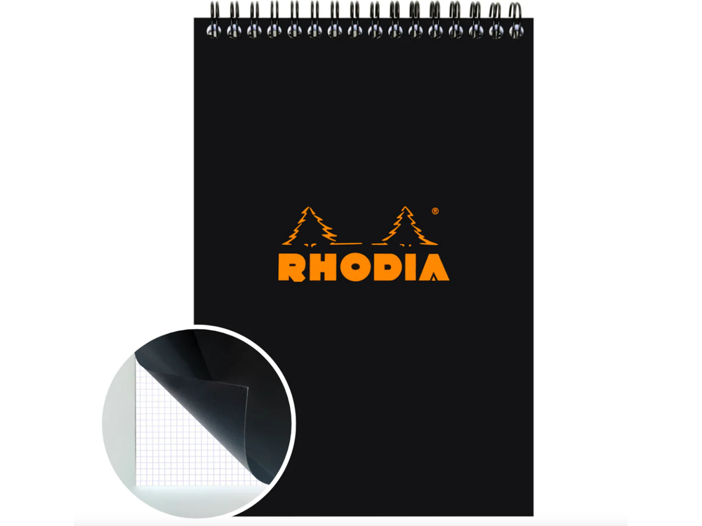 Rhodia - Top Spiral Pad No. 16 - A5 - Black (Graph)