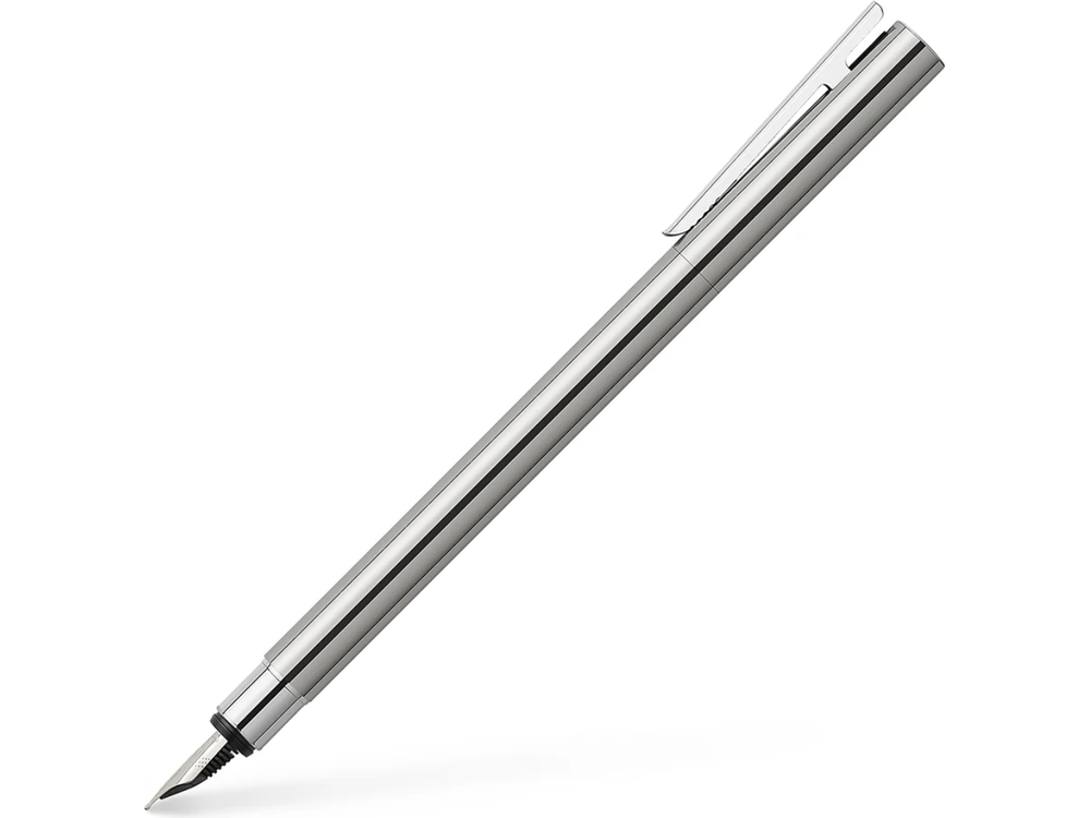 Faber Castell Neo-Slim Fountain Pen - Shiny Stainless Steel