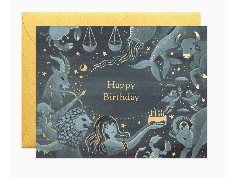 JooJoo Paper - Zodiac Birthday Greeting Card