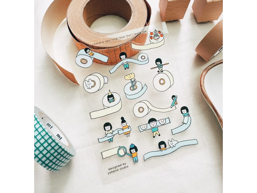 Yohand Studio - Transparent Die-Cut Stickers  - 1 Sheet - I Have a Really Long Tape That I Really Like