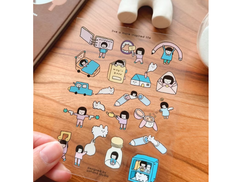 Yohand Studio - Transparent Die-Cut Stickers  - 1 Sheet - Live a More Inspired Life