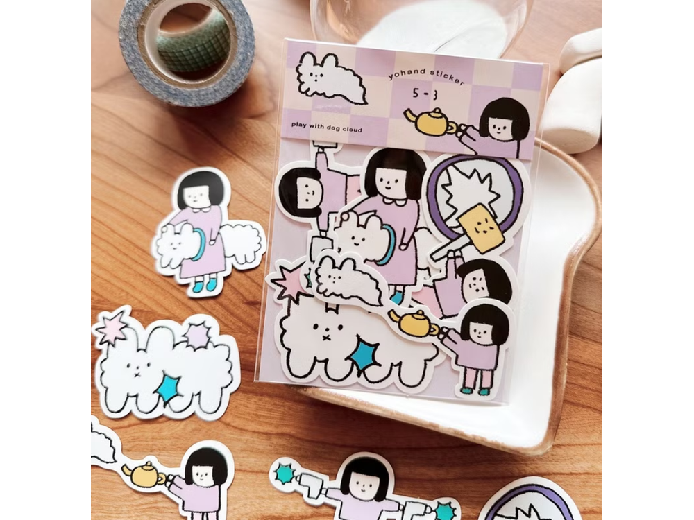 Yohand Studio - Medium Sticker Set - 5-3 - Play with Dog Cloud