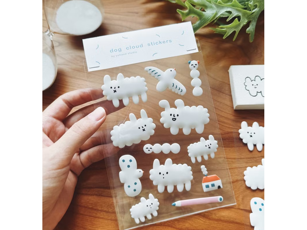 Yohand Studio - Puffy Stickers - 10 Stickers - Dog Cloud