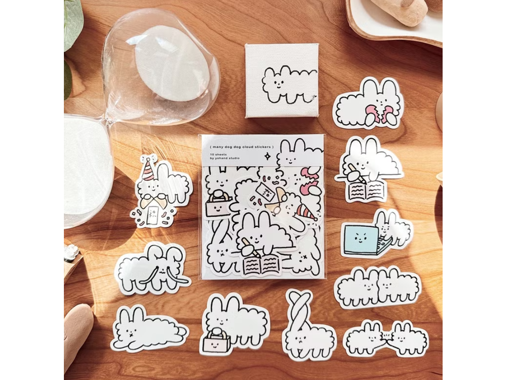 Yohand Studio - Medium Stickers - 10 Stickers - Many Dog Dog Cloud