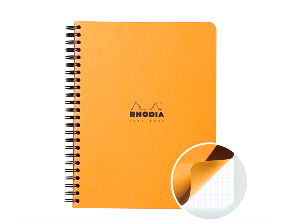 Rhodia - Spiral Bound Notebook - A5+ (16x21cm) - Orange (Graph)
