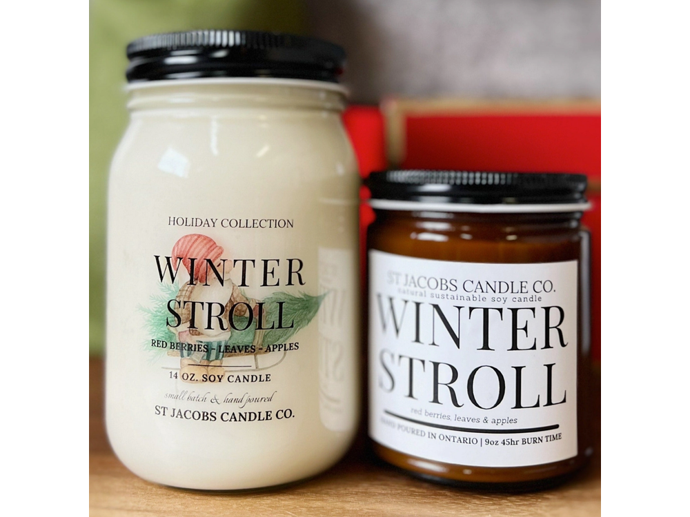 St. Jacobs Candle Co. - 14 oz Soy Candle - Holiday Collection - Winter Stroll