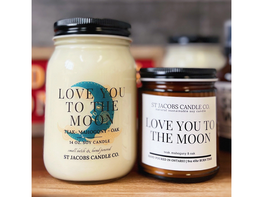 St. Jacobs Candle Co. - 14 oz Soy Candle - Love You To The Moon