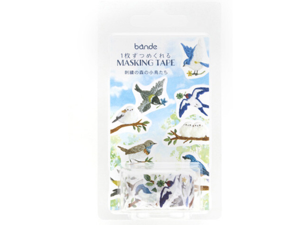Bande - Masking Roll Sticker - Birds in Embroidered Forest (BDA810)