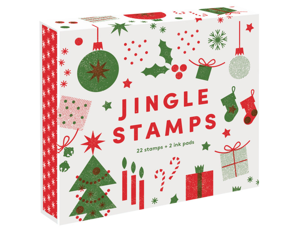 Jingle Stamps Rubber Stamp Set (22 Stamps and 2 Ink Pads)