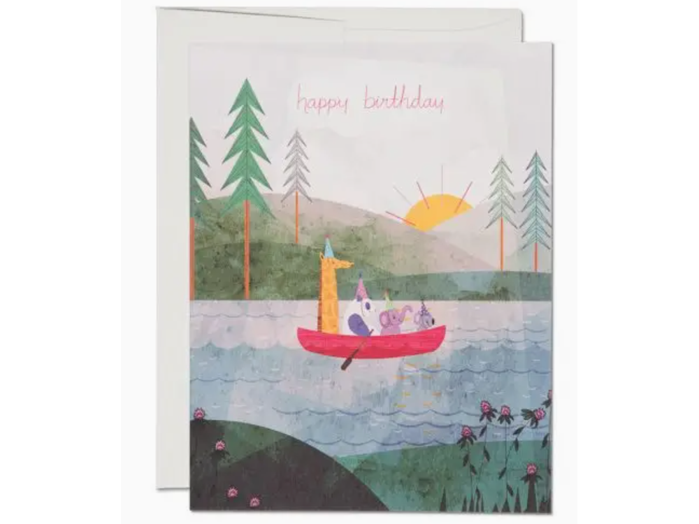 Red Cap Cards - Birthday Greeting Card - Four Canoe
