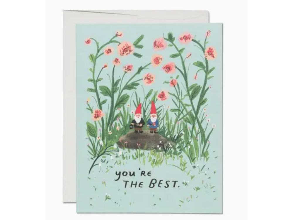 Red Cap Cards - Greeting Card - Garden Gnomes