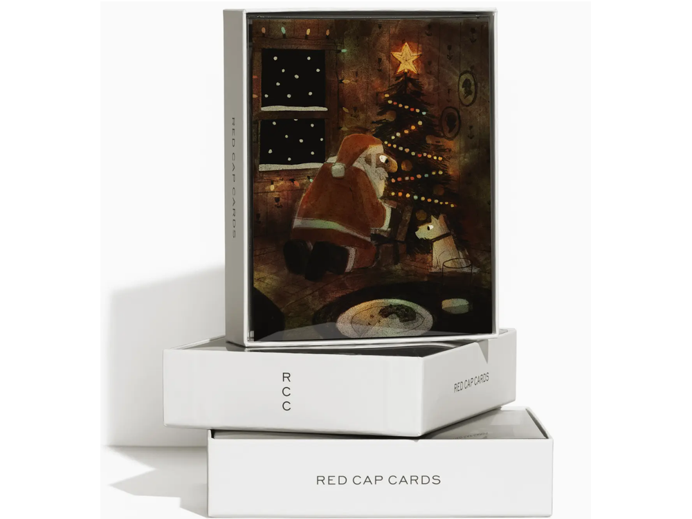 Red Cap Cards - Holiday Greeting Card - Twinkling Lights (Box of 8)