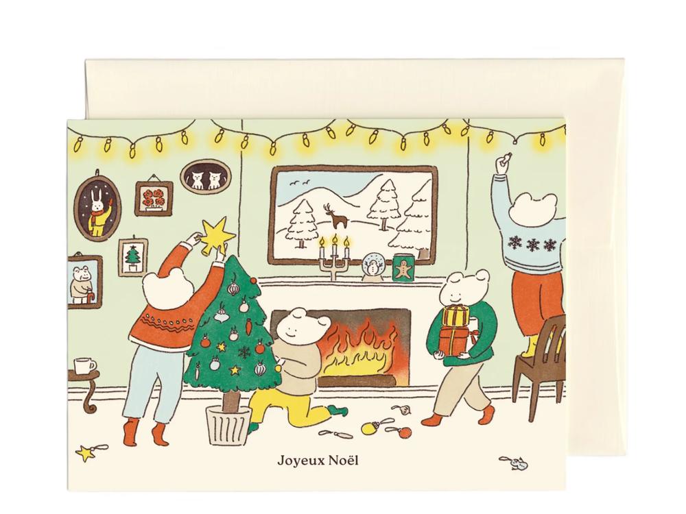 Foonie - Holiday Greeting Card - Cozy Fireplace