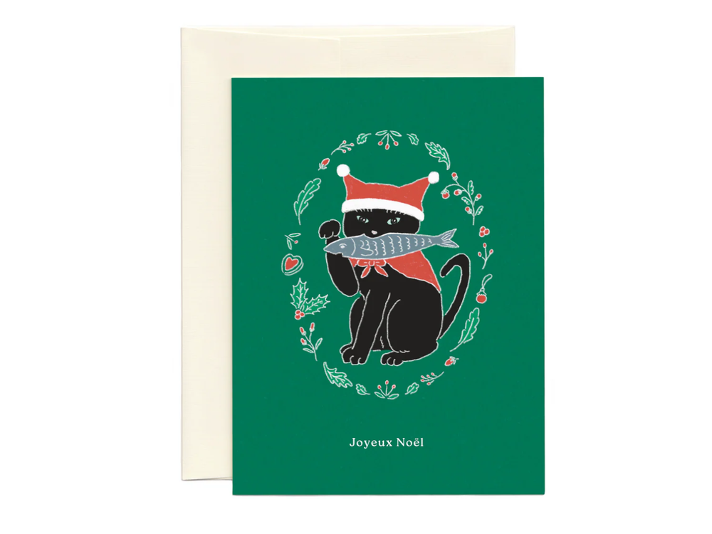 Foonie - Holiday Greeting Card - Black Cat