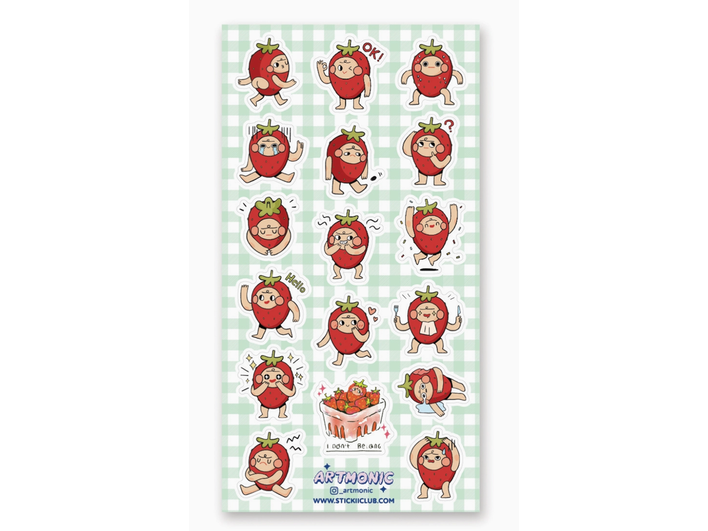 STICKII - Sticker Sheet - Strawberry Feels
