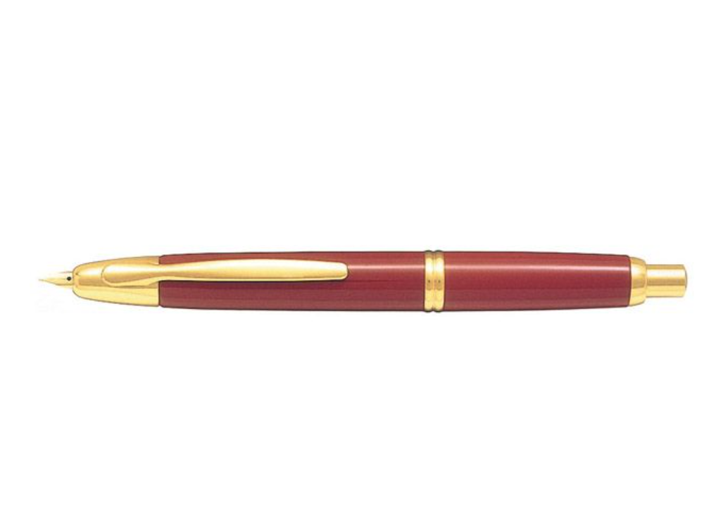 Pilot Vanishing Point Fountain Pen - Red with Gold Trim