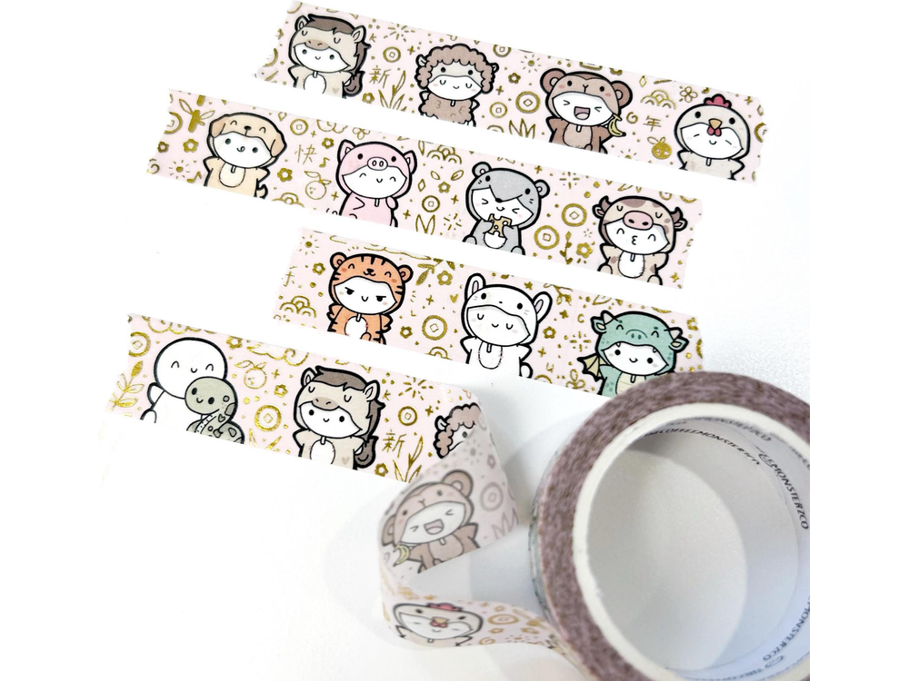 TheCoffeeMonsterzCo - Washi Tape - Chinese Zodiac (15mm)