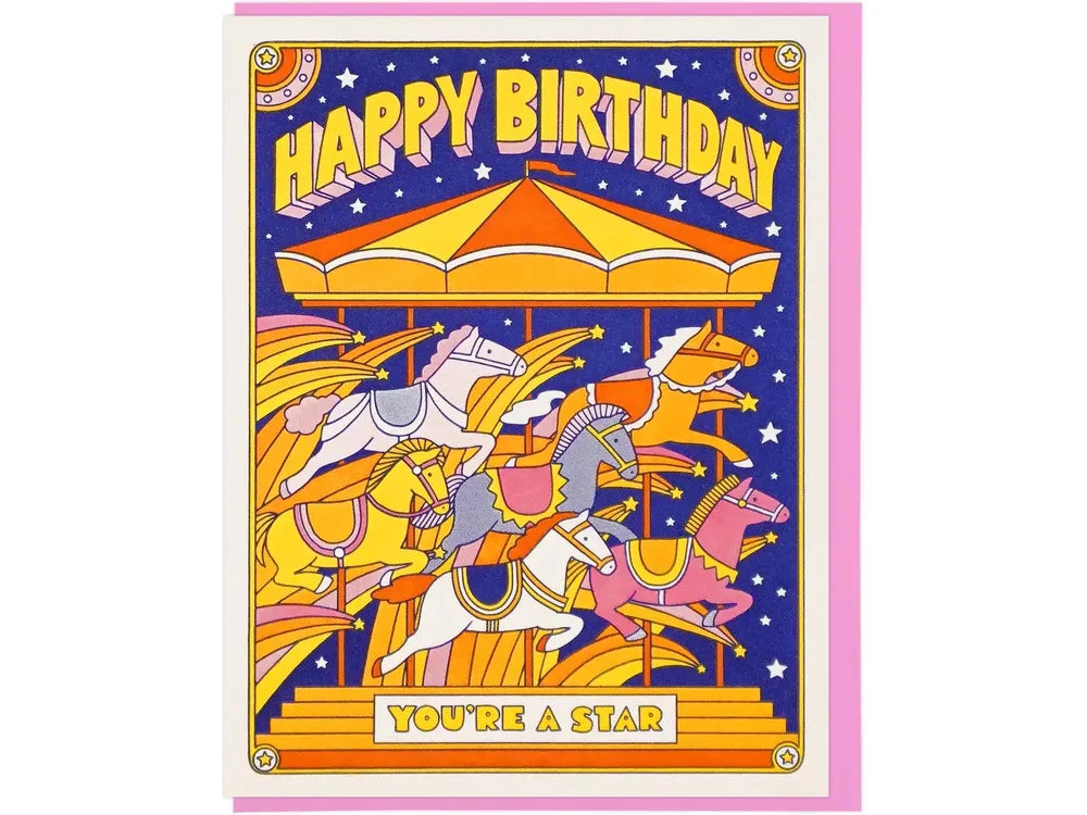 Lucky Horse Press - Card - Birthday Carousel