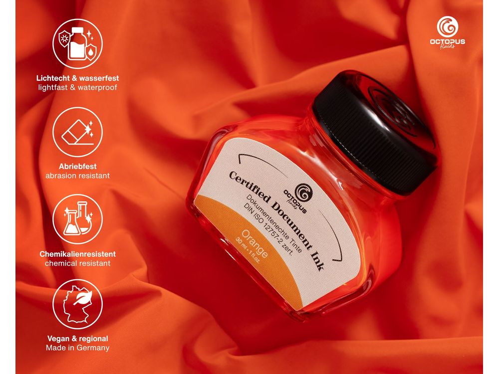 Octopus Document Ink - Orange (30mL)