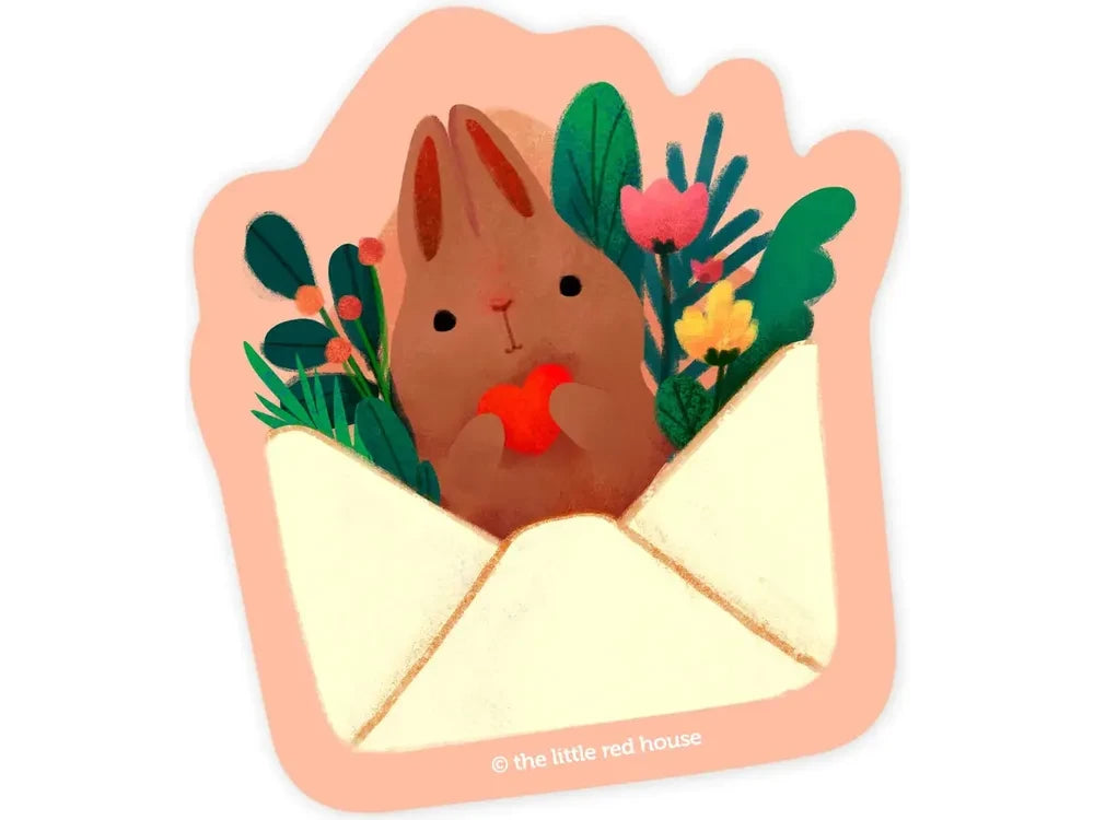 The Little Red House Sticker - Brown Bunny Mail