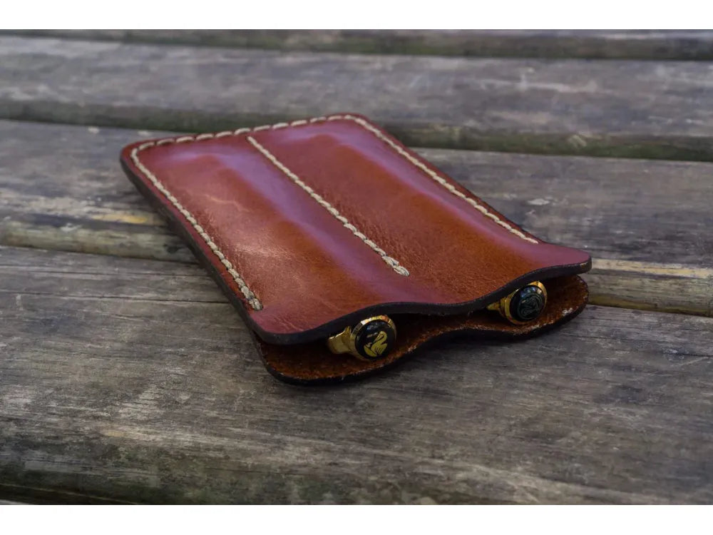 Galen Leather - Double Fountain Pen Sleeve - Brown
