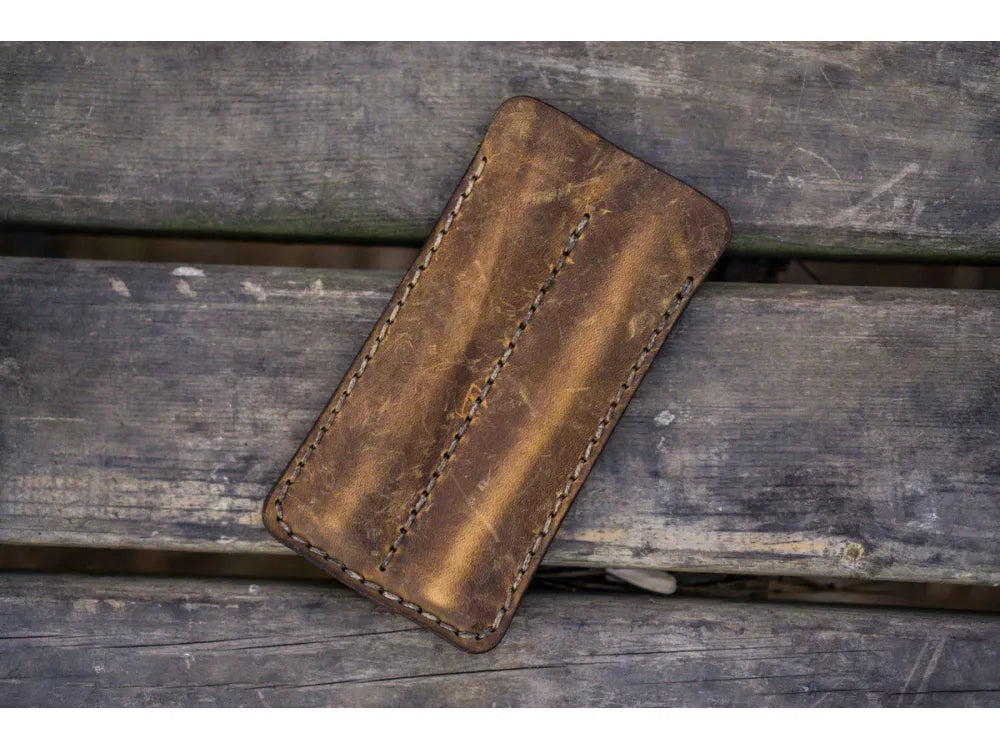 Galen Leather - Double Fountain Pen Sleeve - Crazy Horse Brown